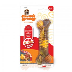 Nylabone Beef with Cheese Texture Bone – Medium Extreme Chews Toys USA | VMYEB-2187