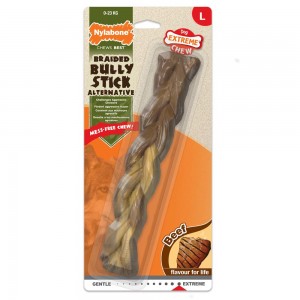 Nylabone Bully Stick Braided Stick -Large Extreme Chews Toys USA | FBCDH-5108