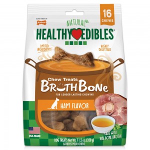 Nylabone Healthy Edibles Broth Bone All-Natural Long Lasting Dog Chew Treats USA | ATFQI-3405