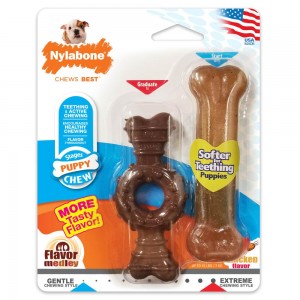 Nylabone Just for Puppies Teething Ring Bone Puppy Chew Toys USA | NJWXM-9071