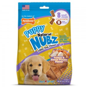 Nylabone Natural Nubz Puppy, Turkey & Sweet Potato Flavor Dog Chew Treats USA | VWZDG-8162