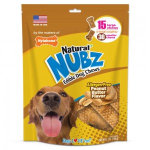 Nylabone Natural Nubz Treats, Allergen-Free Peanut Butter Dog Chew Treats USA | DEBYH-1639