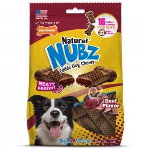 Nylabone Nubz Meaty Center Natural Long Lasting Edible Dog Chew Treats USA | CXDFG-3572