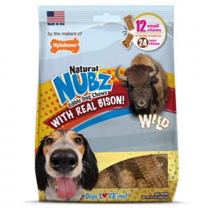 Nylabone Nubz WILD Natural Long Lasting Edible Bison Dog Chew Treats USA | LJIQY-9015