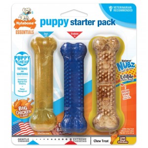 Nylabone Starter Kit & Treat Puppy Chew Toys USA | MOXVZ-0853