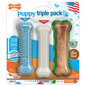 Nylabone & Treat Triple Pack Puppy Chew Toys USA | YJRQB-5194