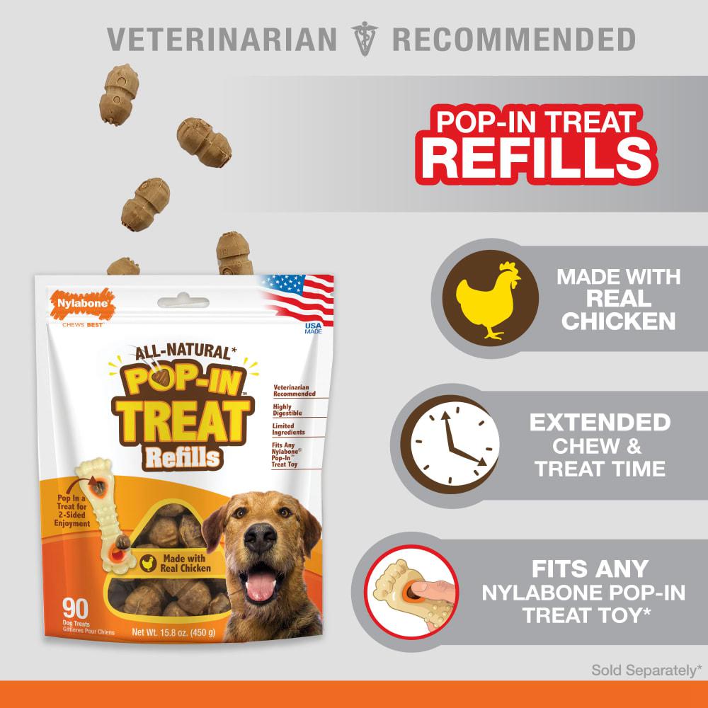 Nylabone All-Natural Pop-In Treat Refills Power Chew Toys  USA |  WEIJA-9345