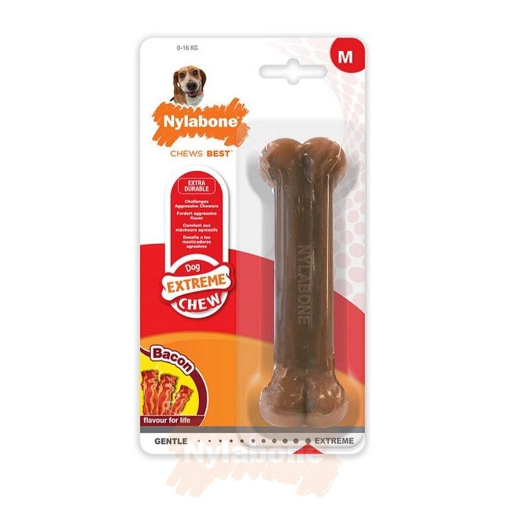 Nylabone Bacon Bone – Medium Extreme Chews Toys  USA |  GZDYV-9416