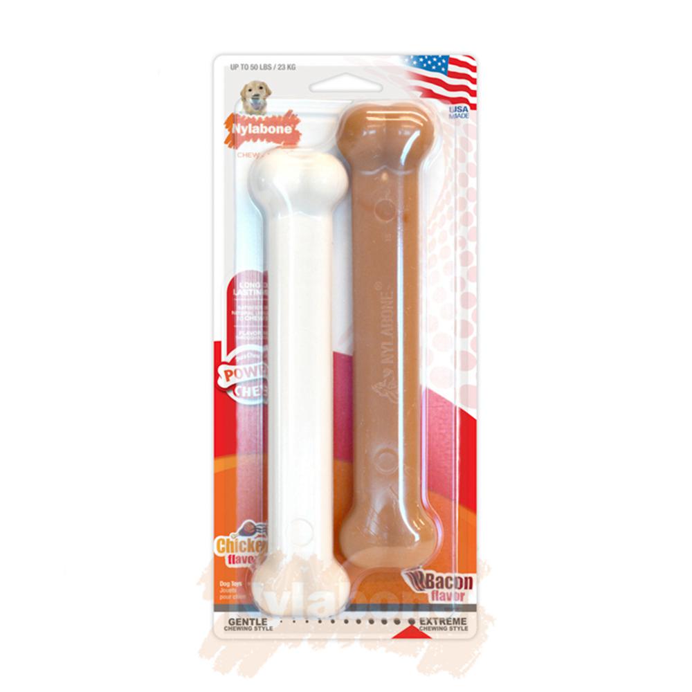 Nylabone Bacon / Chicken Bone Twin Pack – Large Extreme Chews Toys  USA |  DCNLT-3984