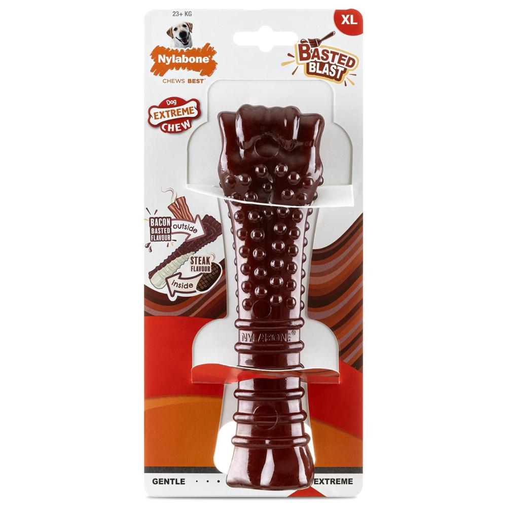 Nylabone Bacon & Steak Basted Bone – X-Large Extreme Chews Toys  USA |  CUARB-6095