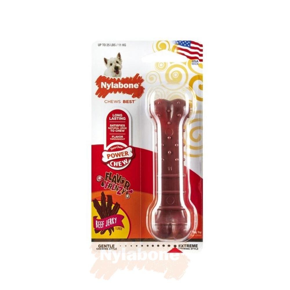 Nylabone Beef Jerky Textured Bone – Small Extreme Chews Toys  USA |  WOJPS-8950