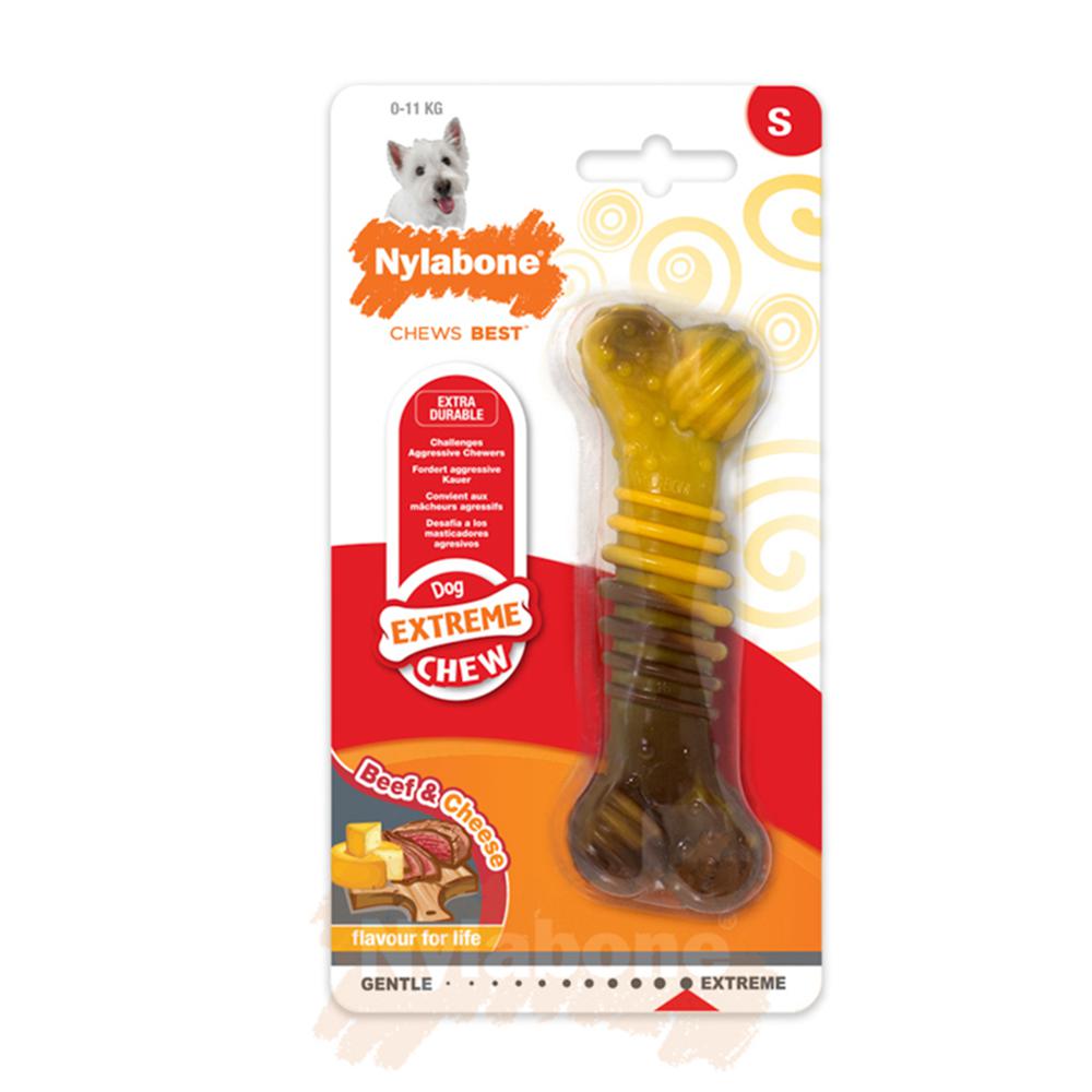 Nylabone Beef with Cheese Texture Bone – Small Extreme Chews Toys  USA |  RYAKV-5024