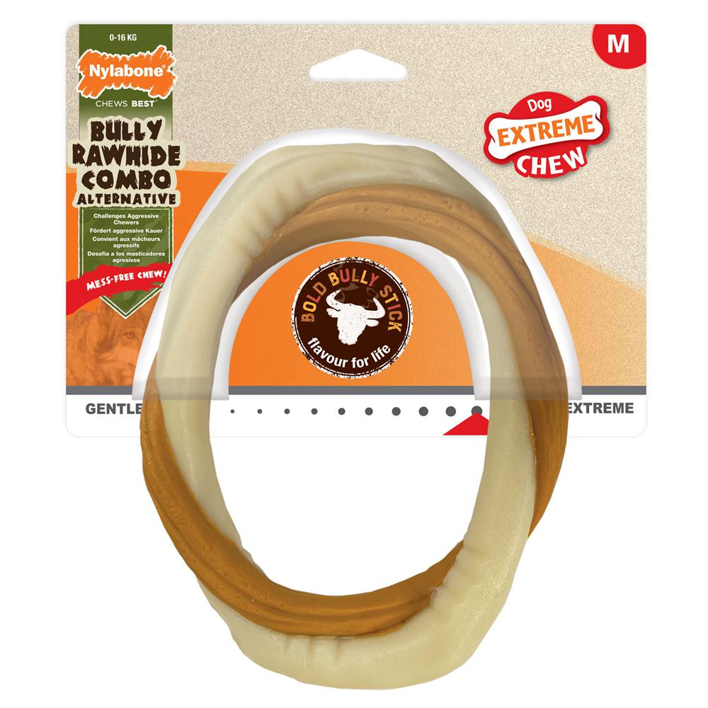 Nylabone Bully Stick Ring Bone -Medium Extreme Chews Toys  USA |  YSDXJ-0563