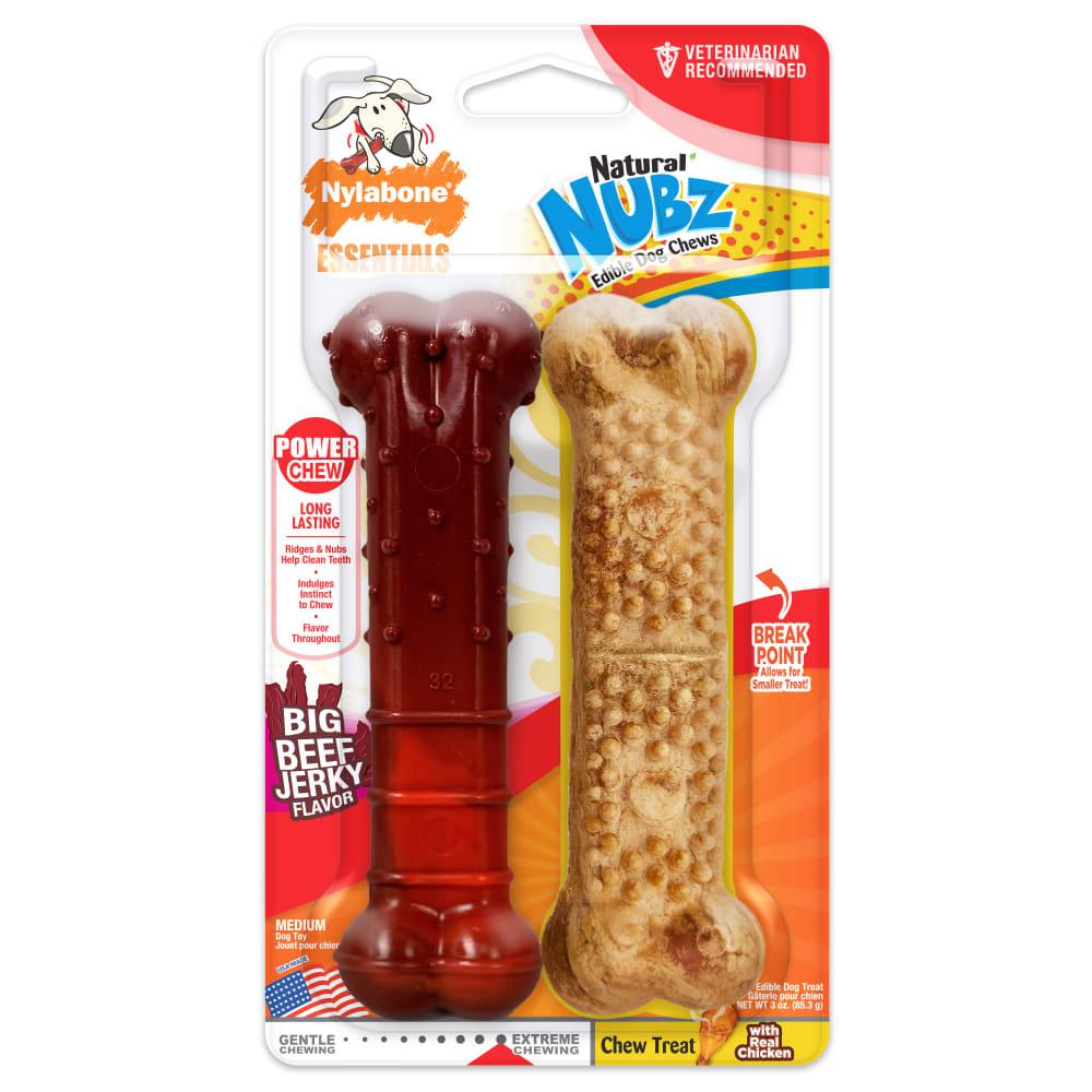 Nylabone Chew and Treat Twin Pack Power Chew Toys  USA |  CGFRB-4268