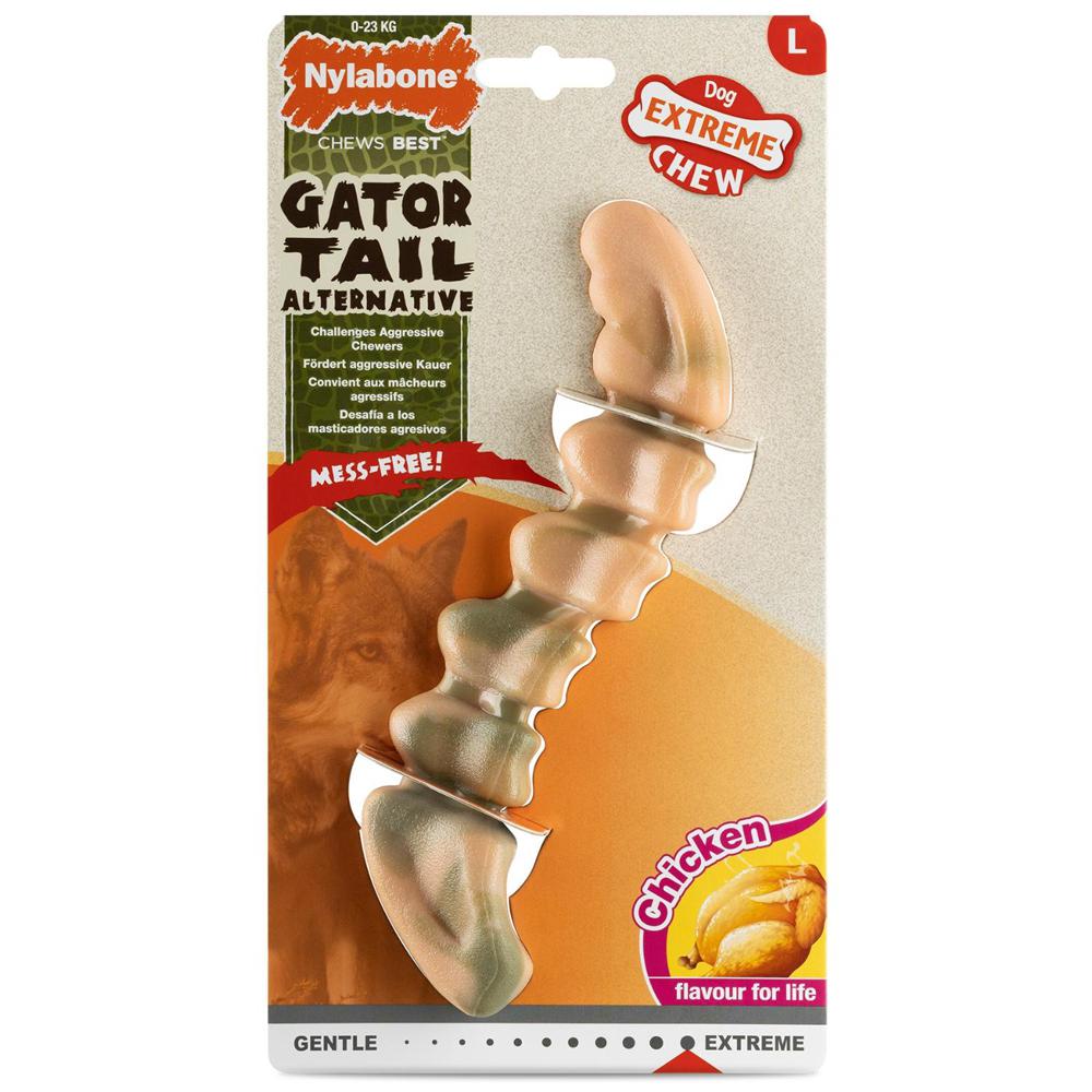 Nylabone Chicken Gator Tail – Large Extreme Chews Toys  USA |  HGXEJ-1470