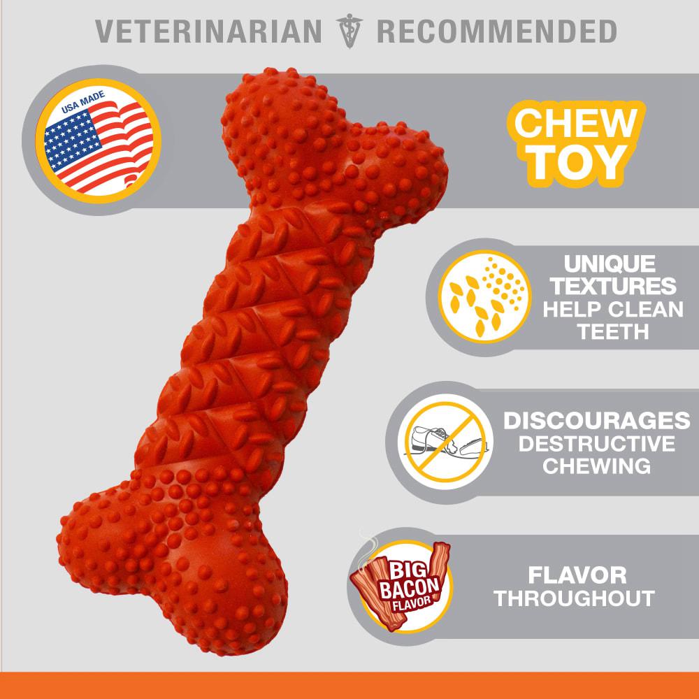 Nylabone Daily Dental Rubber Braid Bone Strong Chew Toys For Dogs  USA |  SFVEM-2076