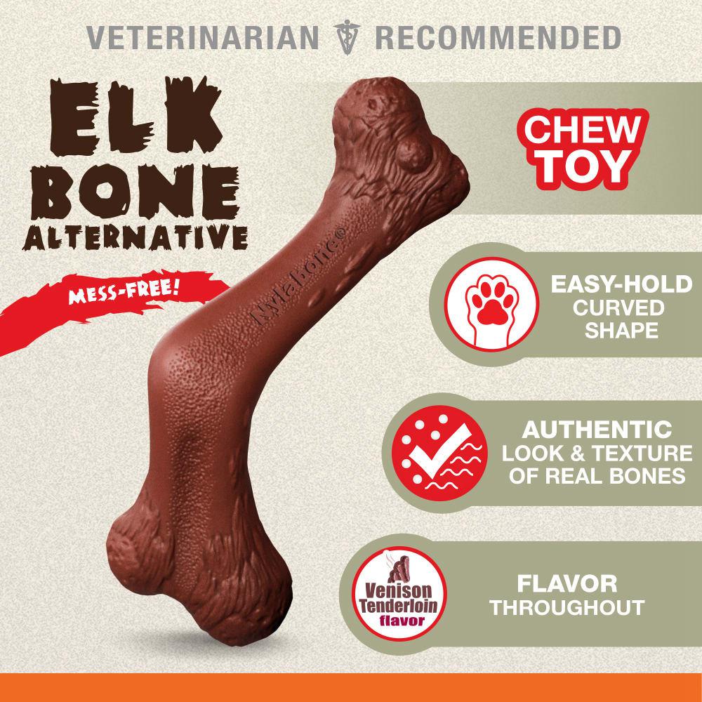 Nylabone Elk Bone Alternative Power Chew Toys  USA |  YQRAJ-0891