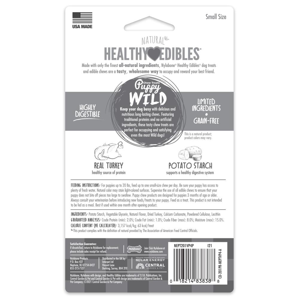 Nylabone Healthy Edibles WILD All-Natural Long Lasting Puppy Dog Chew Treats  USA |  QZRGD-5249