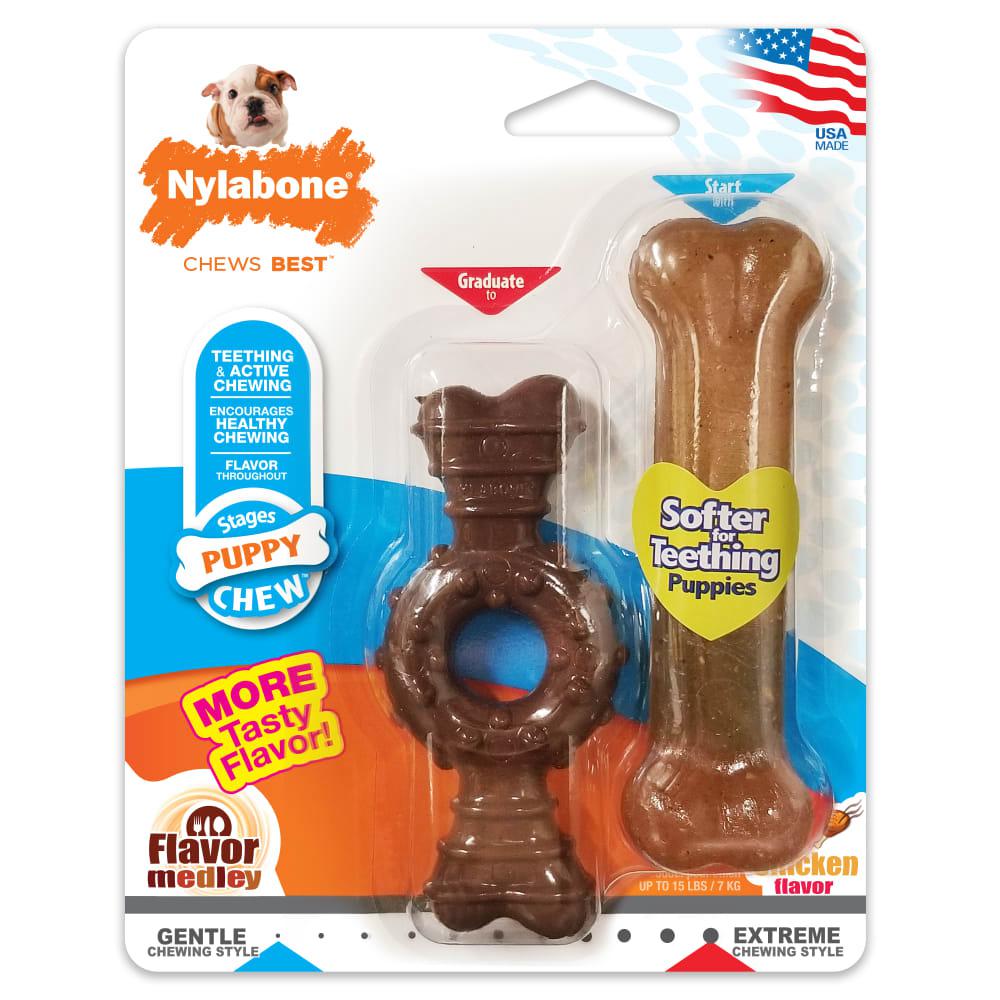 Nylabone Just for Puppies Teething Ring Bone Puppy Chew Toys  USA |  NJWXM-9071