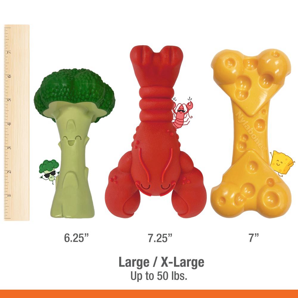 Nylabone Lobster, Cheese, & Broccoli Pack Power Chew Toys  USA |  TKVIU-8753