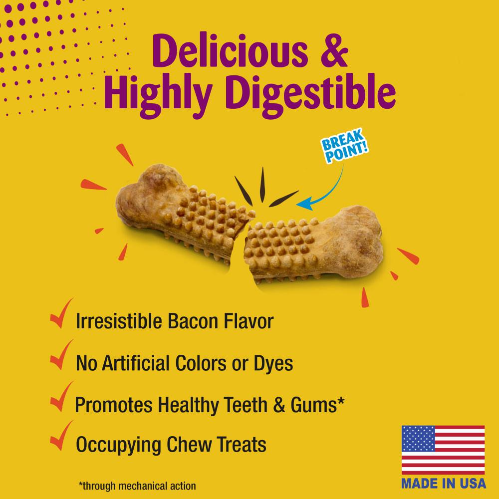 Nylabone Natural Nubz Long Lasting Bacon Treats Dog Chew Treats  USA |  NHXJW-2061