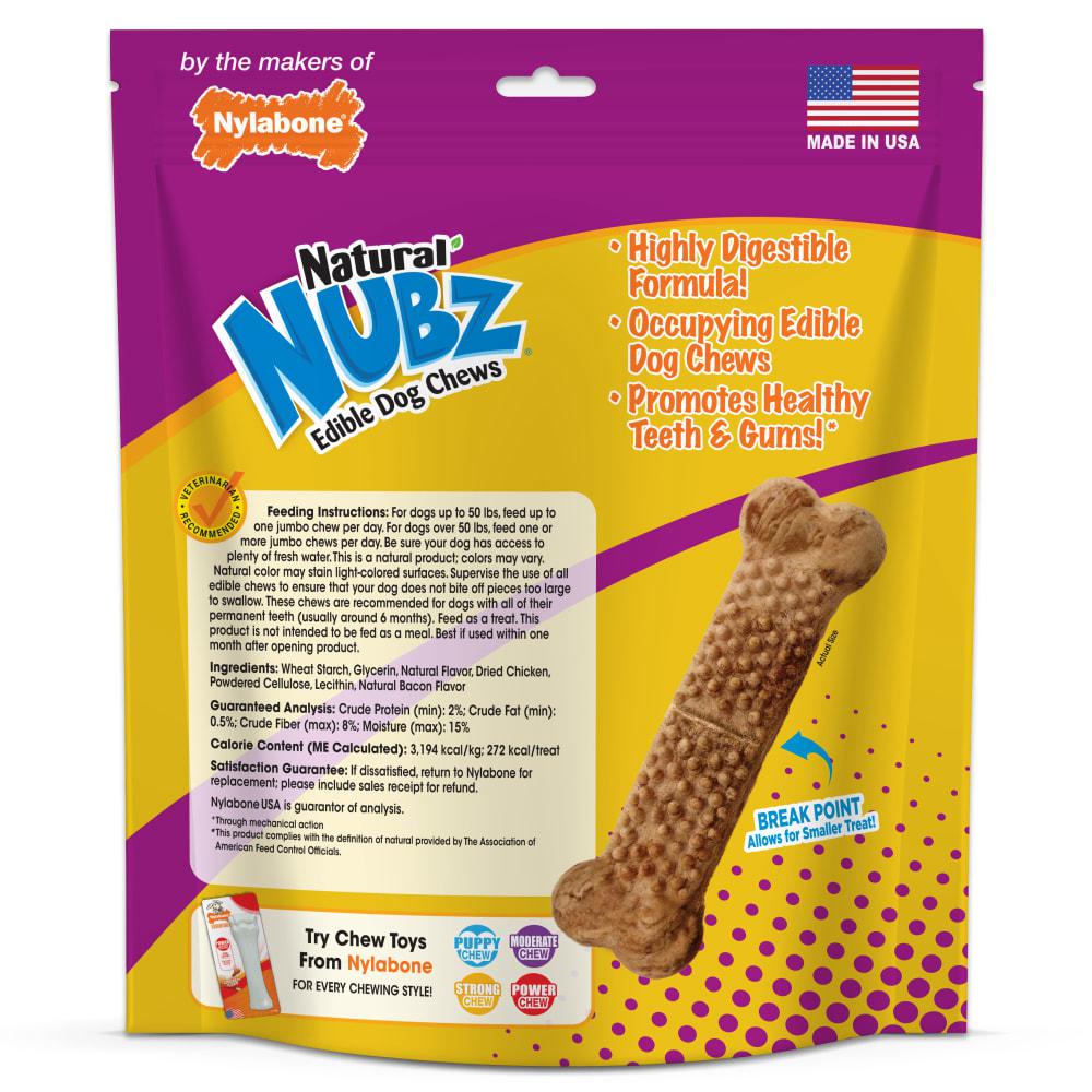 Nylabone Natural Nubz Long Lasting Bacon Treats Dog Chew Treats  USA |  NHXJW-2061