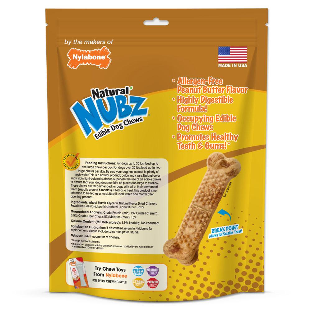 Nylabone Natural Nubz Treats, Allergen-Free Peanut Butter Dog Chew Treats  USA |  DEBYH-1639