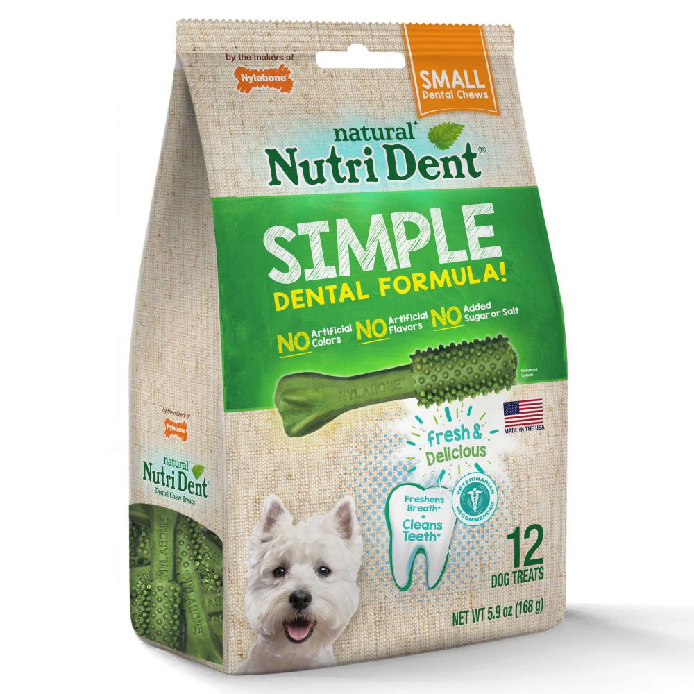 Nylabone Nutri Dent SIMPLE Fresh Breath Flavored Natural Dog Chew Treats  USA |  MDBLT-8472