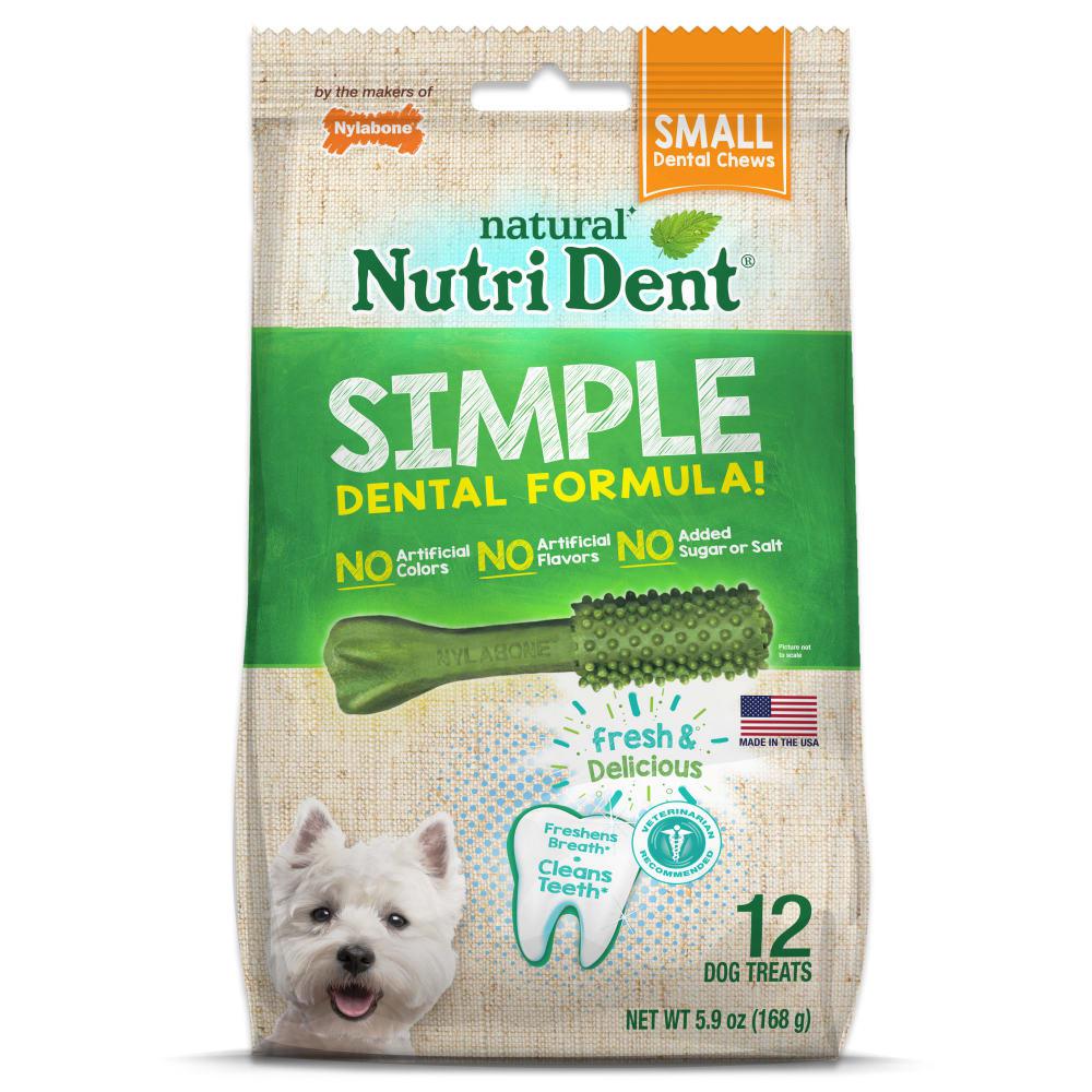 Nylabone Nutri Dent SIMPLE Fresh Breath Flavored Natural Dog Chew Treats  USA |  MDBLT-8472