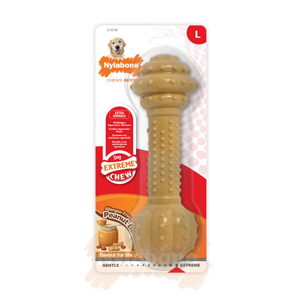 Nylabone Peanut Butter Barbell – Large Extreme Chews Toys  USA |  NCRKJ-0813