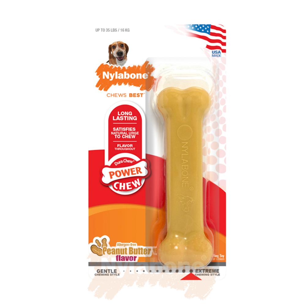 Nylabone Peanut Butter Bone – Medium Extreme Chews Toys  USA |  WHUQP-2674