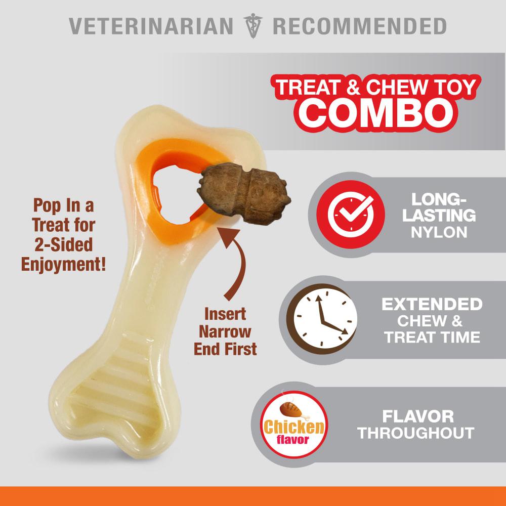 Nylabone Souper Bone & Pop-In Treat Combo Power Chew Toys  USA |  JOXWI-4693